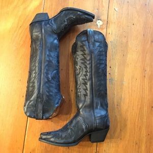 Dan Post Womens Black Hallie Snip Toe Leather Boot DP4027 NWT